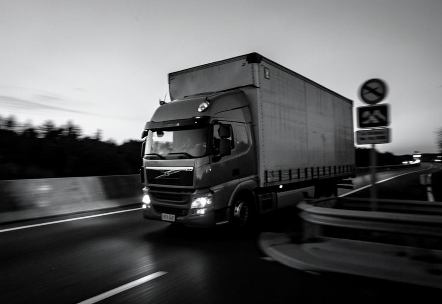Vrachtwagen onderweg voor internationaal transport